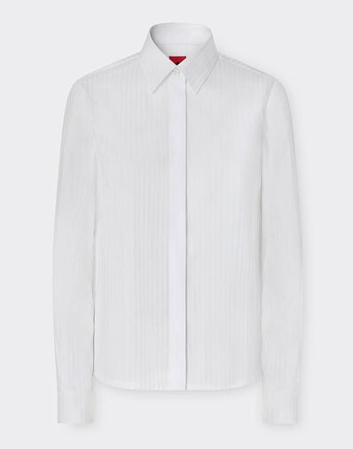 Ferrari Striped poplin shirt Optical White 21009f