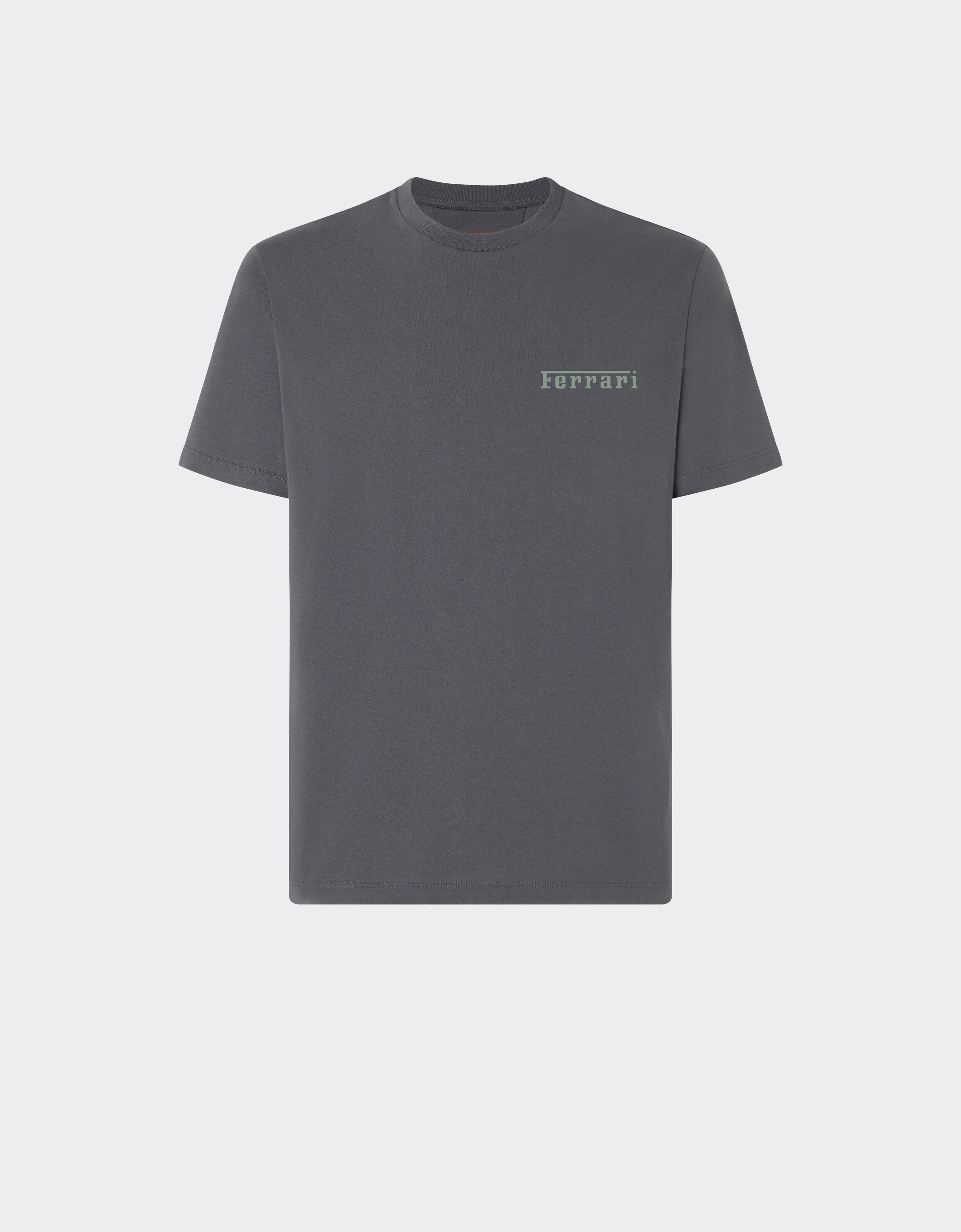 Ferrari Cotton T-shirt with Ferrari logo Grigio Titano CJMTH0031JCO0045f
