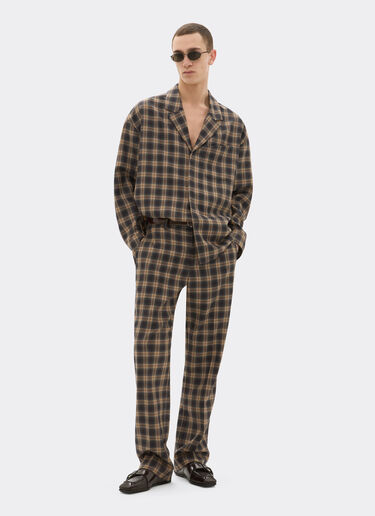 Ferrari Tartan wool chinos Melange gray 22694f