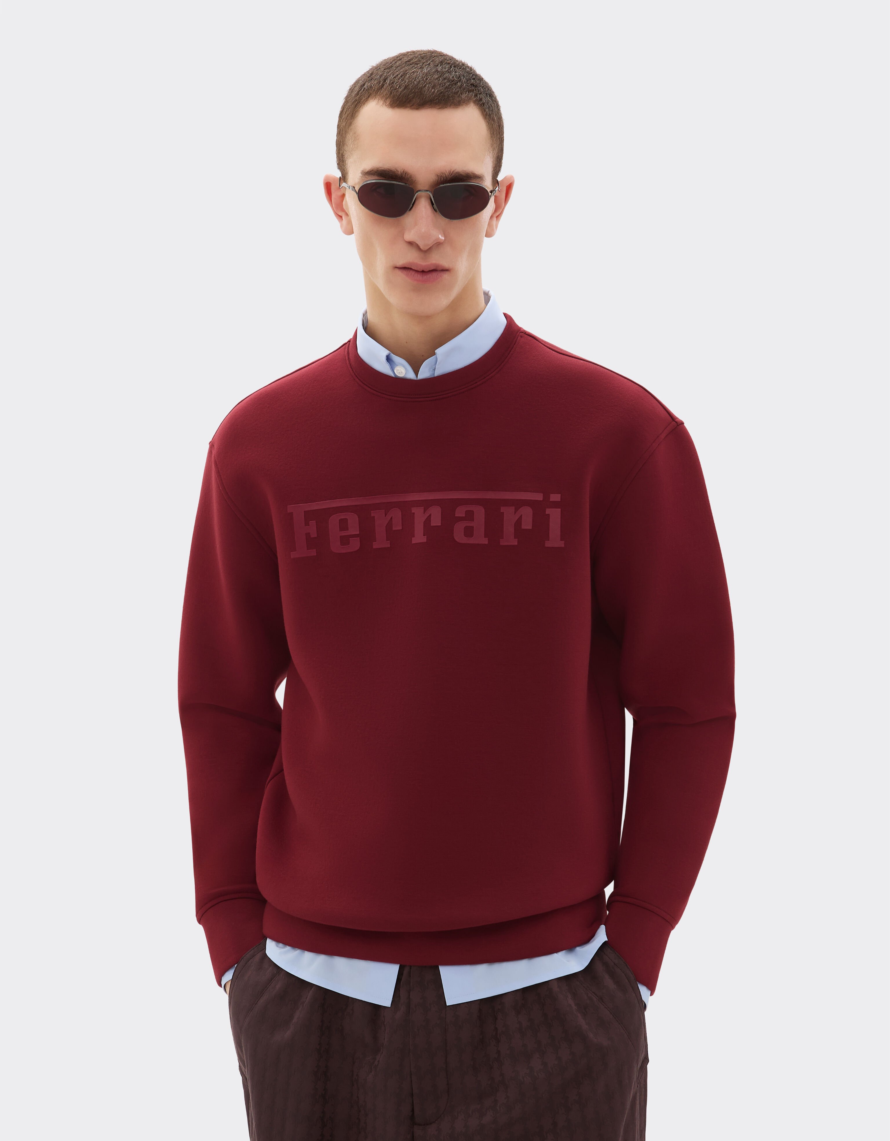 Ferrari Scuba sweatshirt with Ferrari logo Mahogany 20518f
