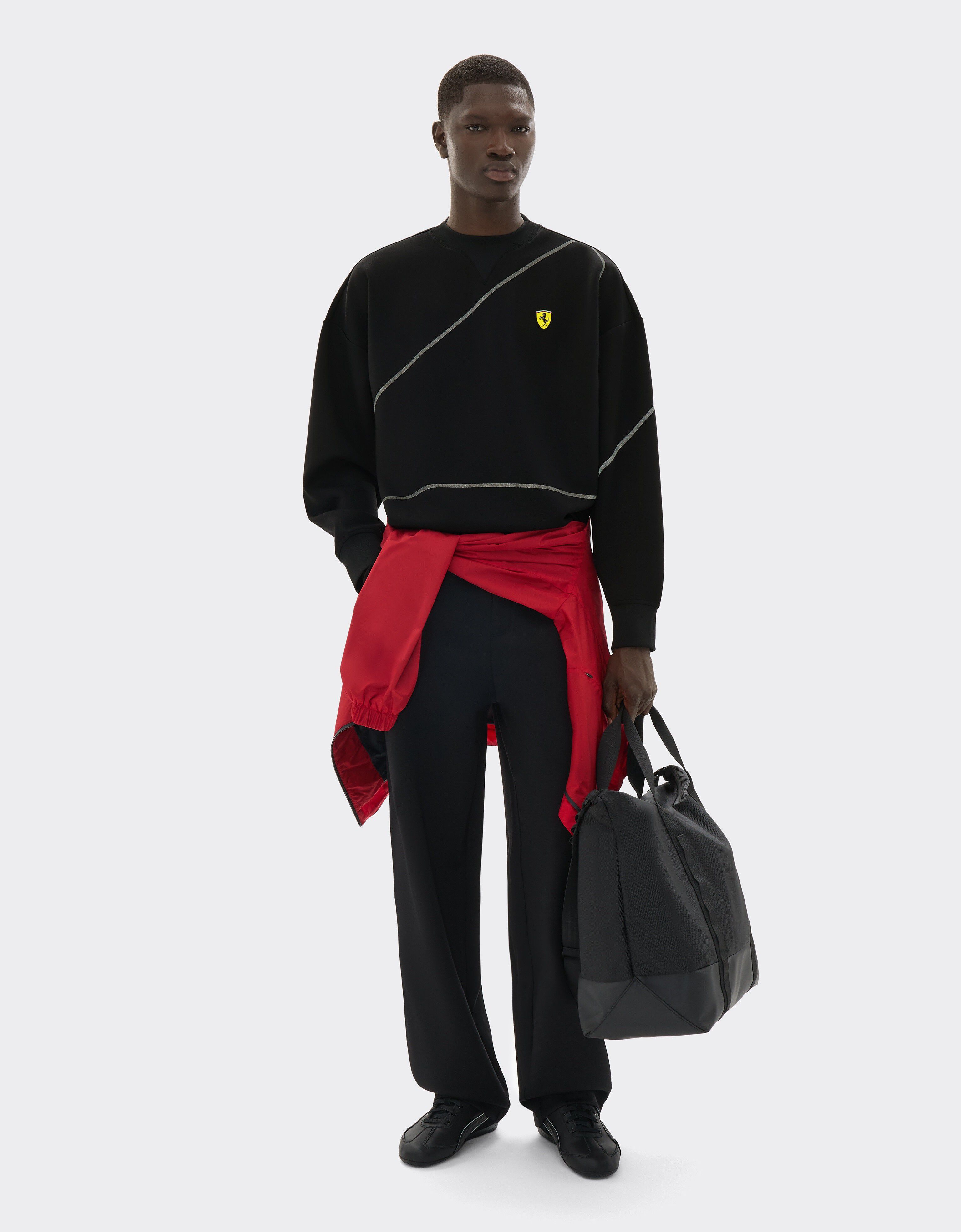  Pull à manches longues en tissu Scuba Nero SJMSW0082JCO0025f