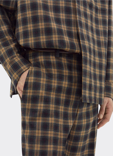 Ferrari Tartan wool chinos Melange gray 22694f