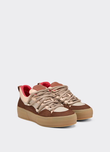 Ferrari Suede, Nappa leather and Q-Cycle® low-top sneaker Beige 22737f