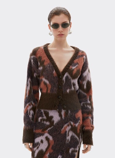 Knit cardigan with Cavallino Ikat pattern Ferrari Knit cardigan with Cavallino Ikat pattern Espresso 22530f