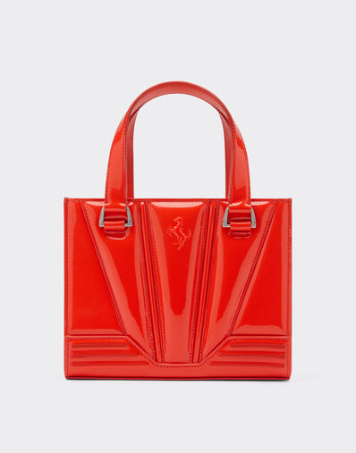 Ferrari Ferrari mini tote GT bag in glossy patent leather with Prancing Horse detail Navy 21463f
