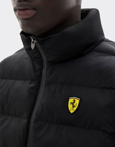  Quilted nylon vest with Ferrari Scudetto Nero SWMVT0001WNY0003f