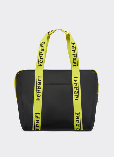 Ferrari Tote bag in recycled technical fabric with Ferrari logo tape Black 47113f