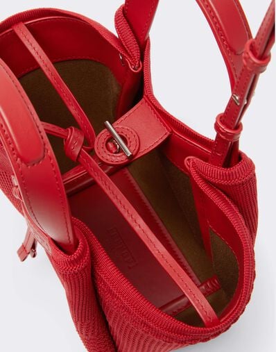 Mini Knit and Leather Tote Bag Ferrari Mini Knit and Leather Tote Bag Rosso Magma CBWTO0019YA00006f