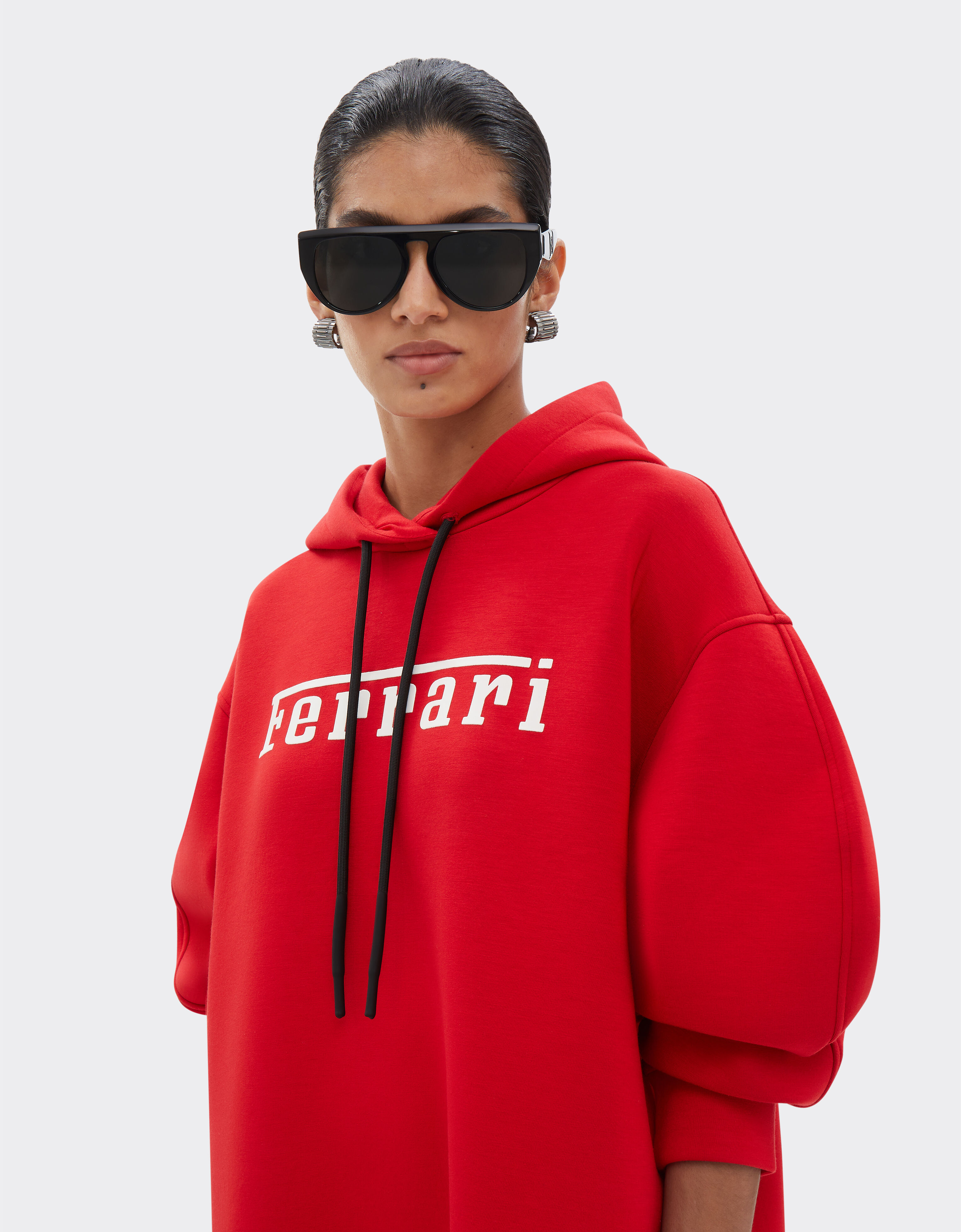 Ferrari Sweatshirt-Kleid aus Baumwolle mit Ferrari-Logo Rosso Corsa 48734f