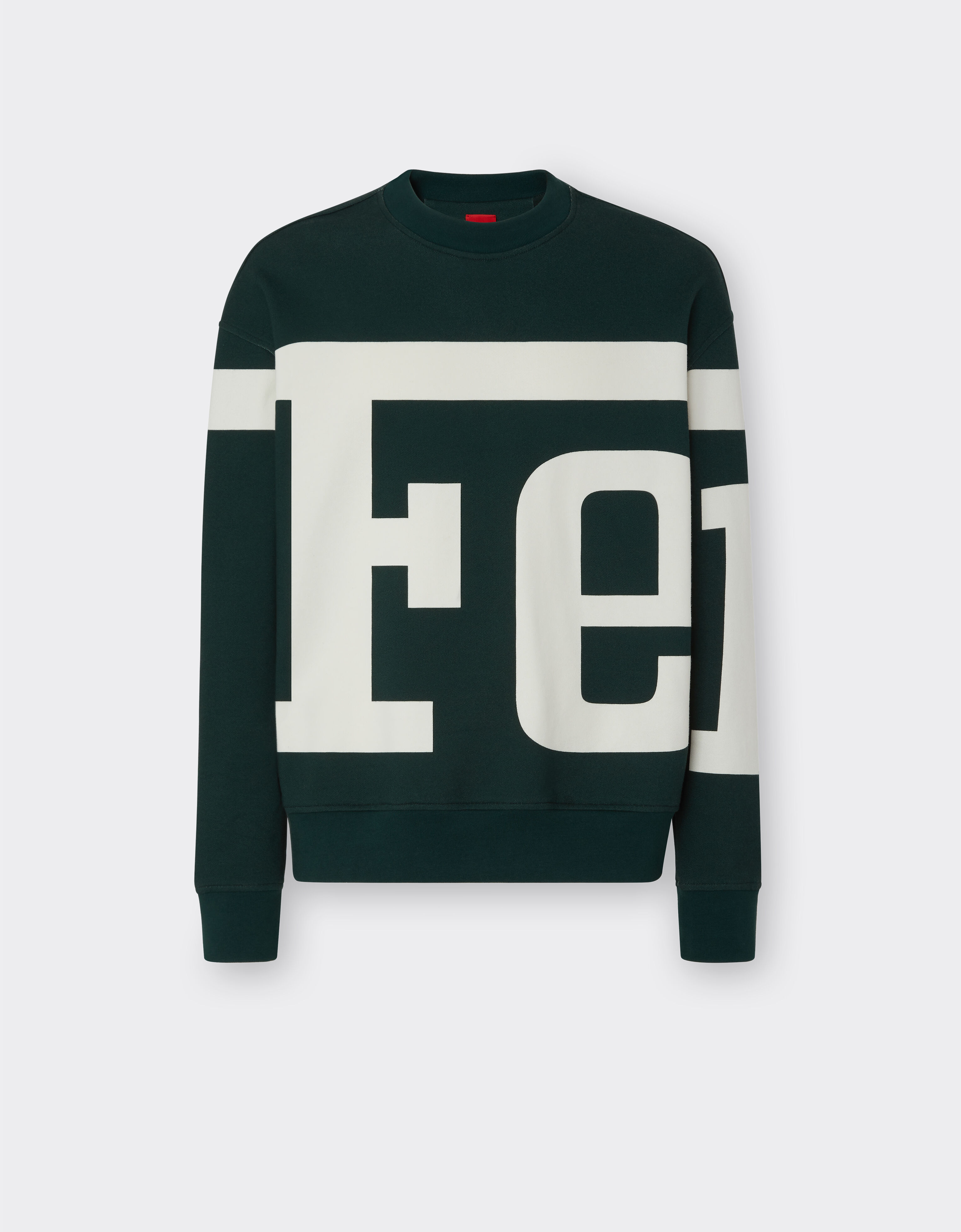 ${brand} Sweatshirt aus Baumwolle mit Ferrari-Makroschriftzug ${colorDescription} ${masterID}