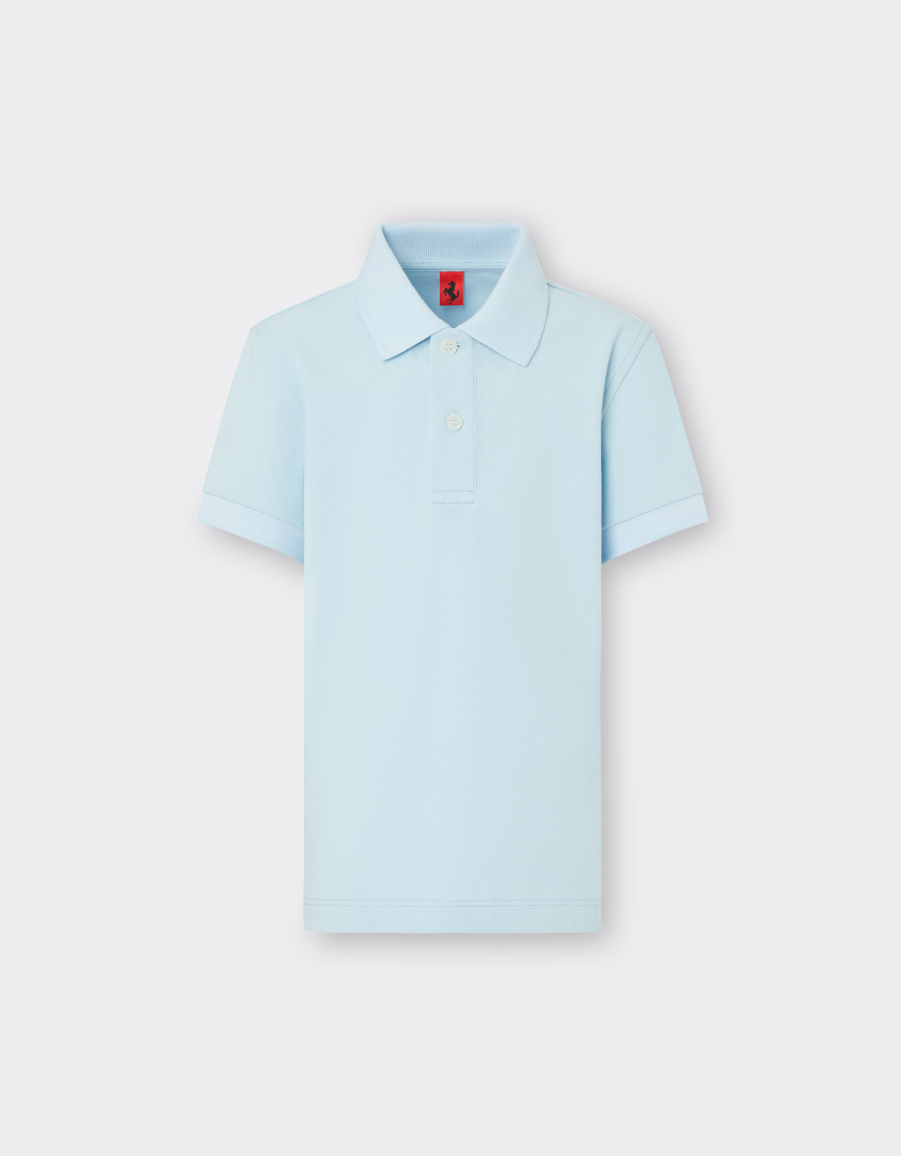 Ferrari Children’s polo shirt in organic cotton piqué Azure 20161fK
