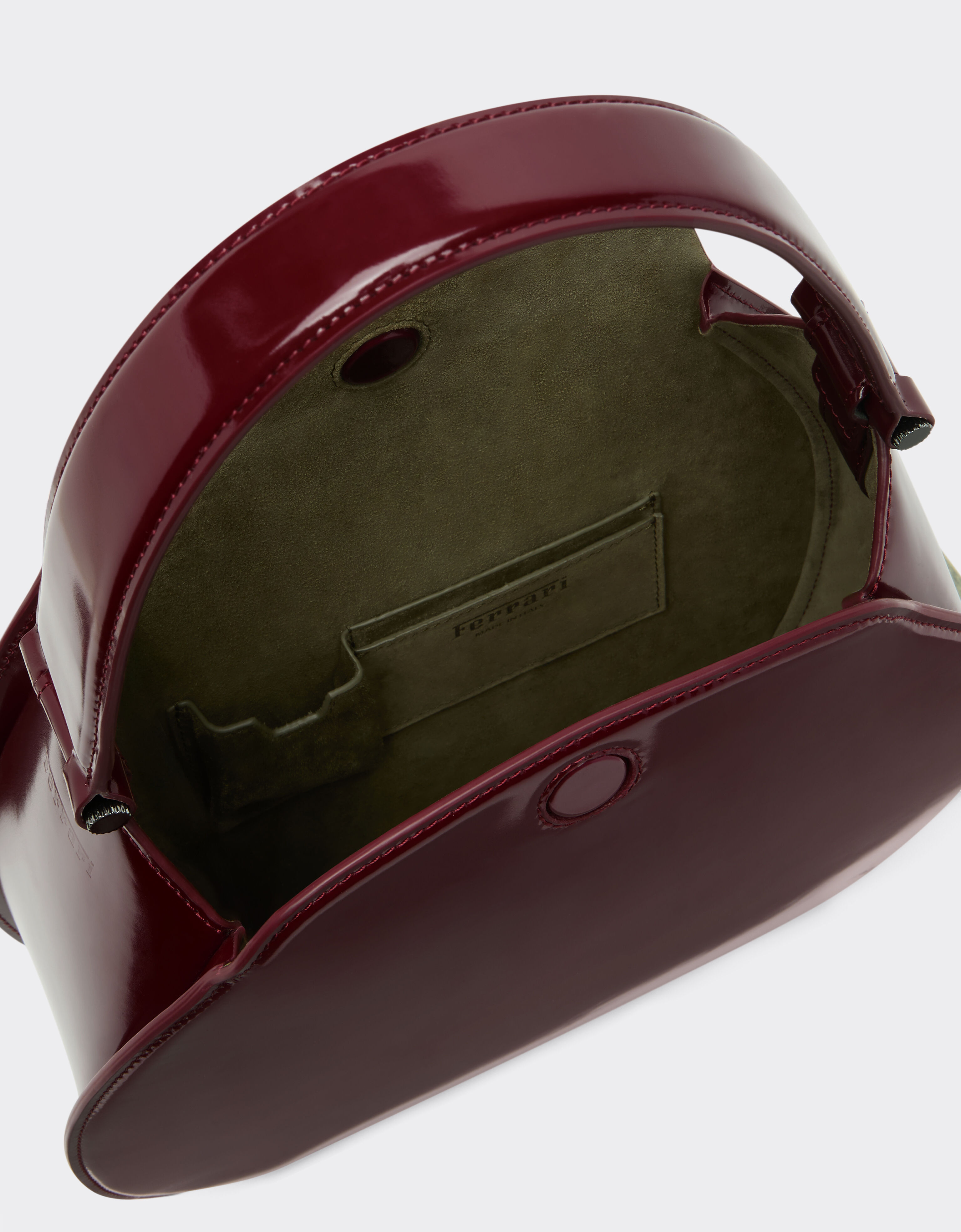 Ferrari Ferrari Dino hobo bag in shiny leather Cherry 49141f