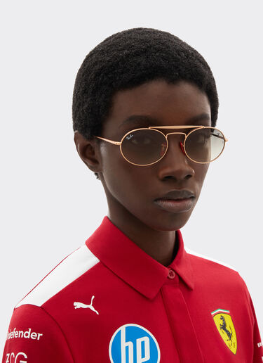 Ferrari Ray-Ban for Scuderia Ferrari RB3775M in rose gold metal with light grey gradient lenses Silver LA0EFf