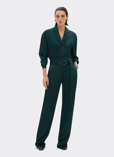 Ferrari Hammered satin jumpsuit Verde militar 21006f