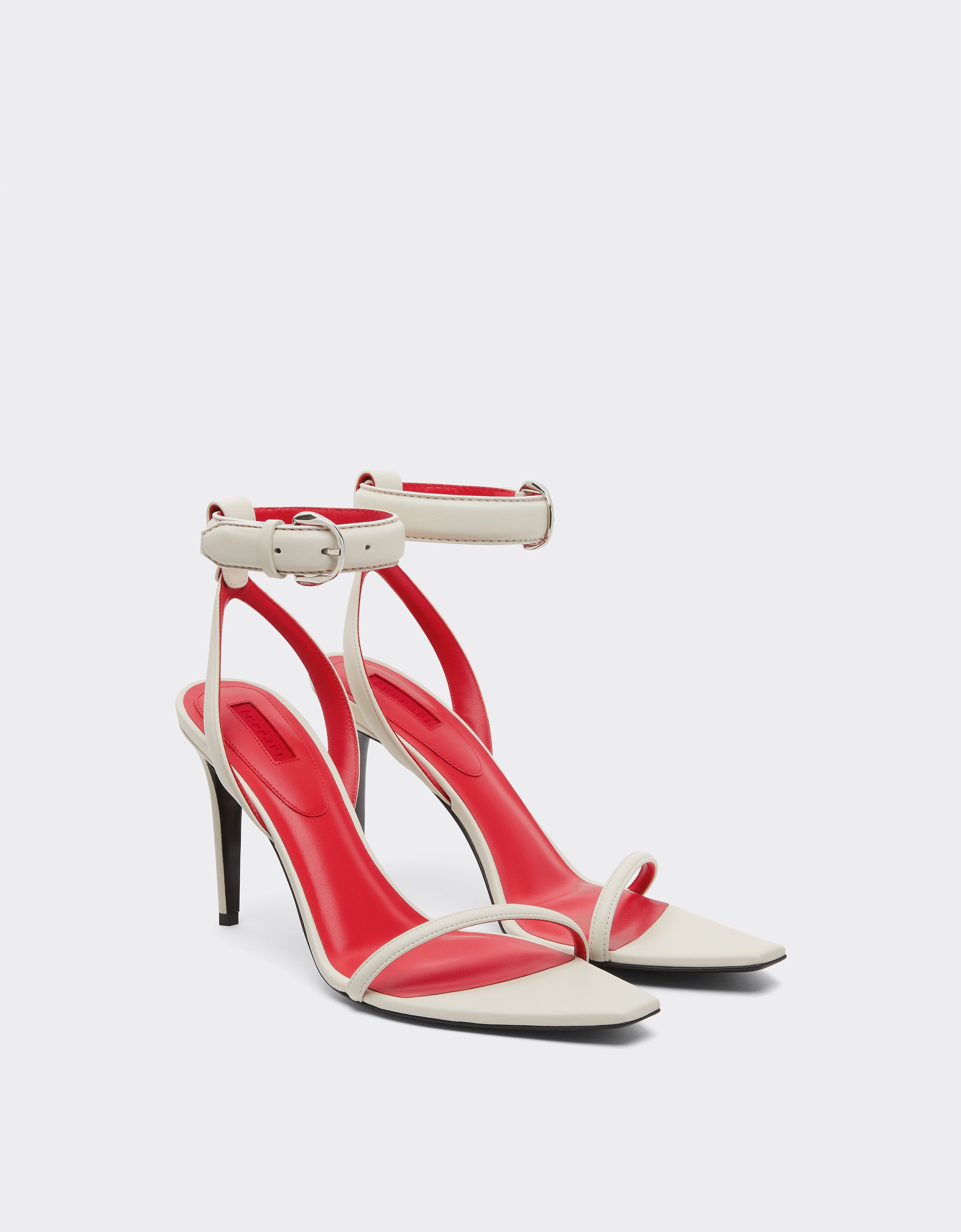 Ferrari Nappa leather heeled sandals Avorio 51646f