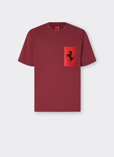 Ferrari Camiseta de algodón con bolsillo de Cavallino Rampante Burdeos 47824f