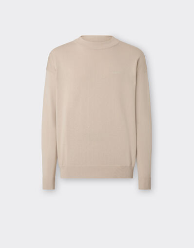 Ferrari Cotton and silk long sleeve sweater Ecru 48378f