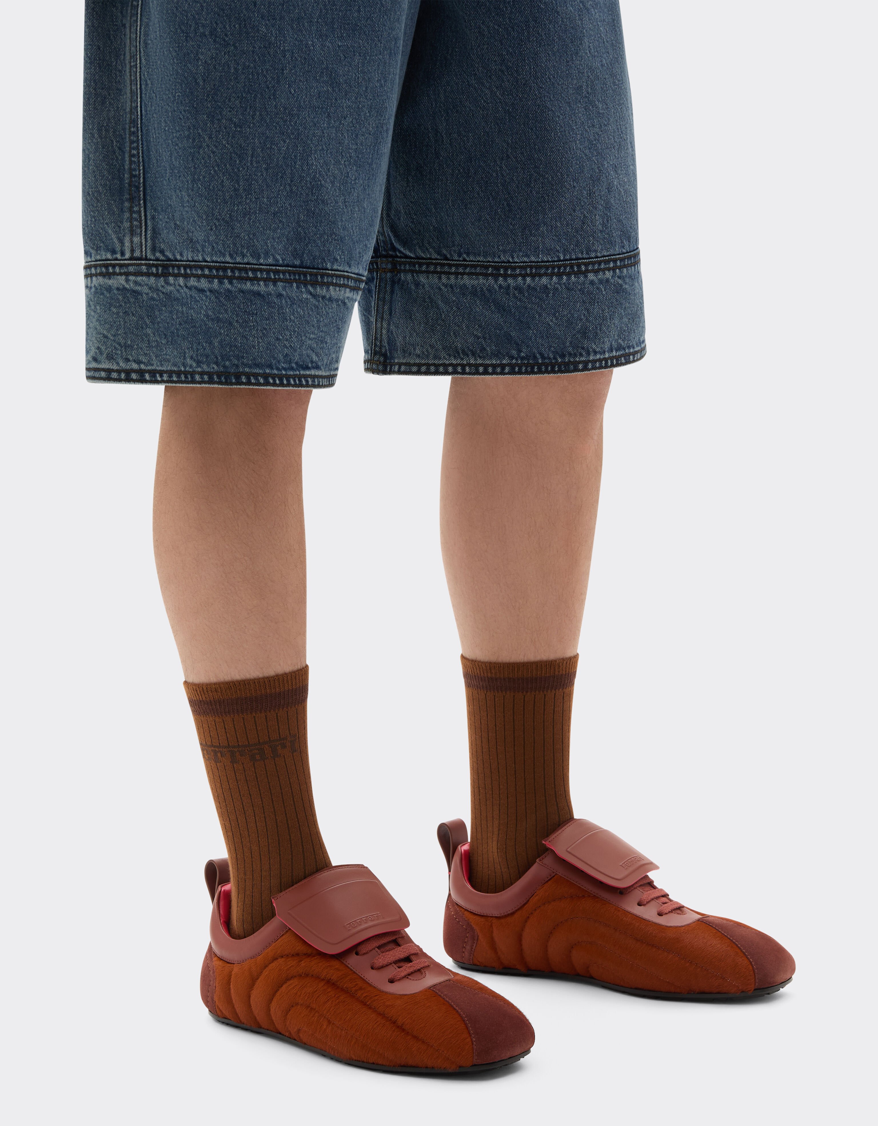 Ferrari Baskets de course en cuir, daim et peau de poney Cuir 49747f