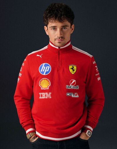 Ferrari Replica 2026 Puma for Scuderia Ferrari HP Sweatshirt mit halbem Reißverschluss Rot LA0H9f