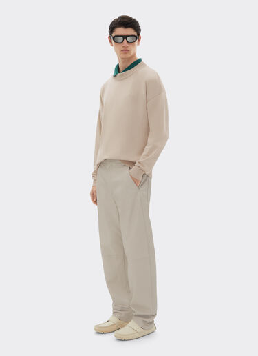 Ferrari Cotton and silk long sleeve sweater Ecru 48378f