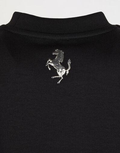 Ferrari Children’s sweatshirt in recycled scuba fabric with large Ferrari logo Black 46994fK
