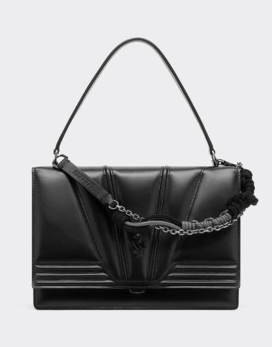 Ferrari Reconditioned by Ferrari GT leather handbag with scoubidou detail Black 49881f