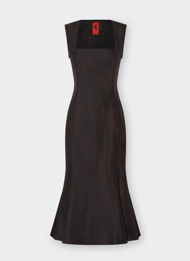 Ferrari Silk dress with brushed print Dark Brown 20935f