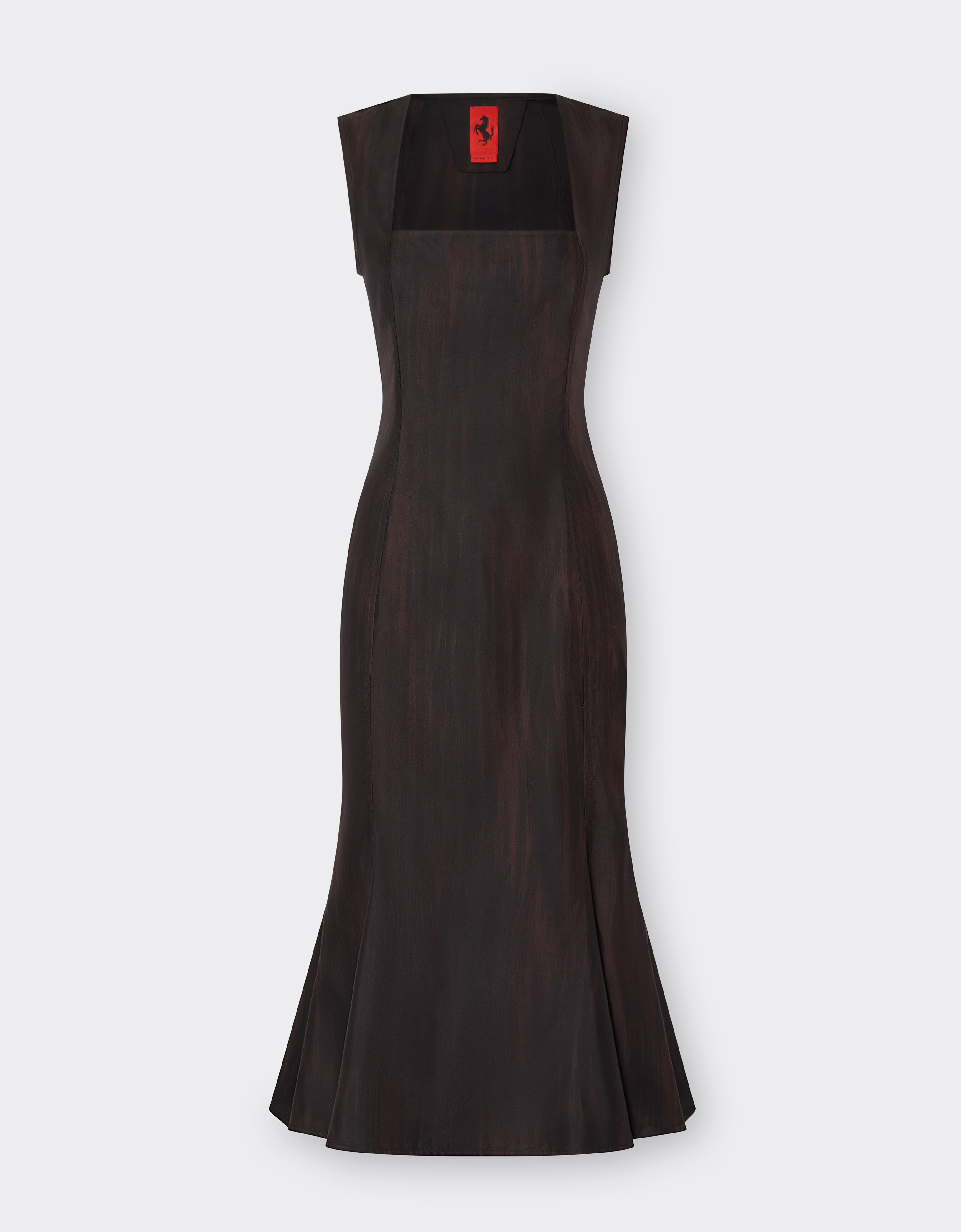 Ferrari Kleid aus Seide mit Brushed-Print Dark Brown 20935f