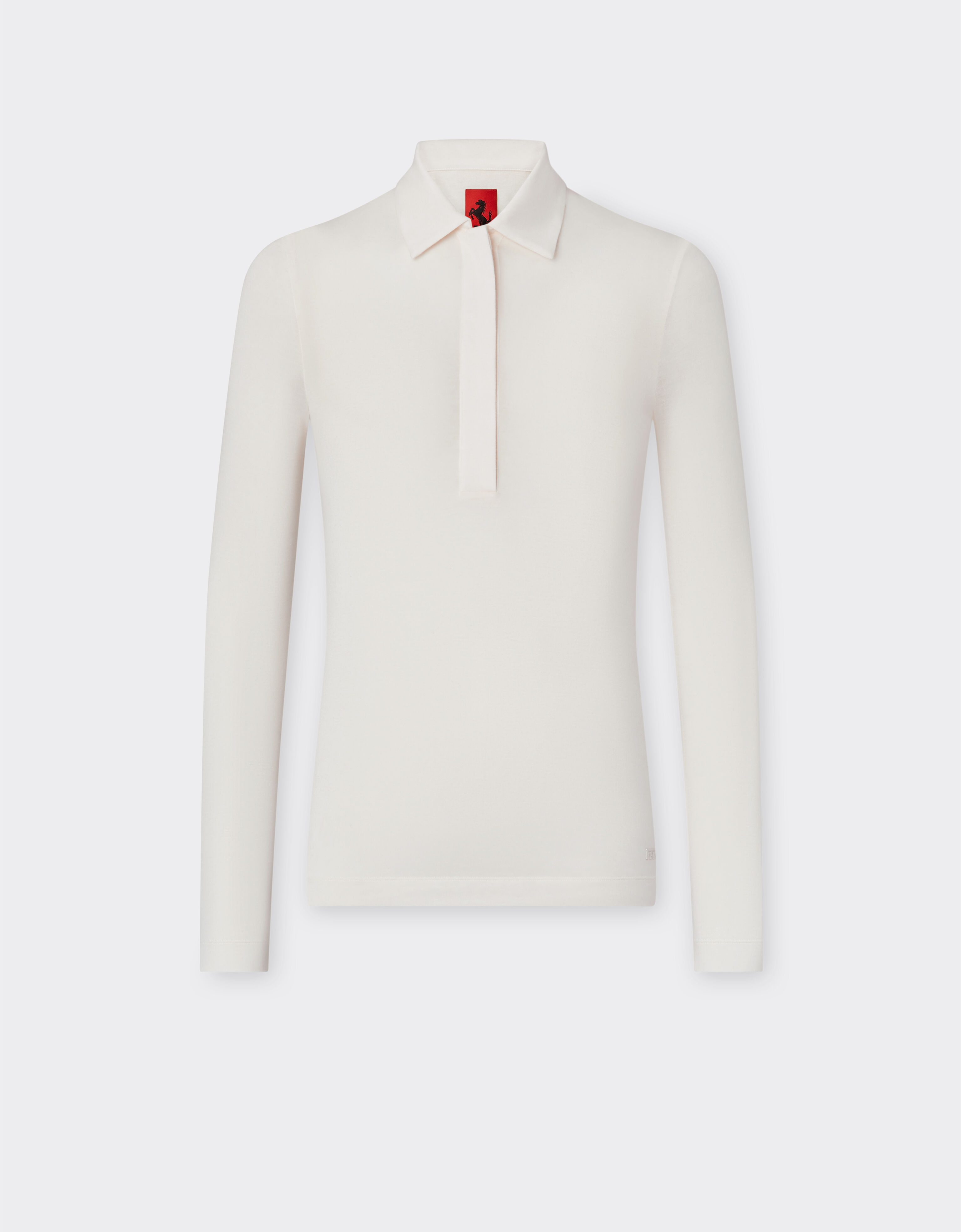 ${brand} Cashmere and modal long-sleeved polo shirt ${colorDescription} ${masterID}