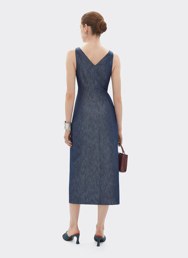 Ferrari Abito midi in tricotina effetto denim Denim Scuro 22446f