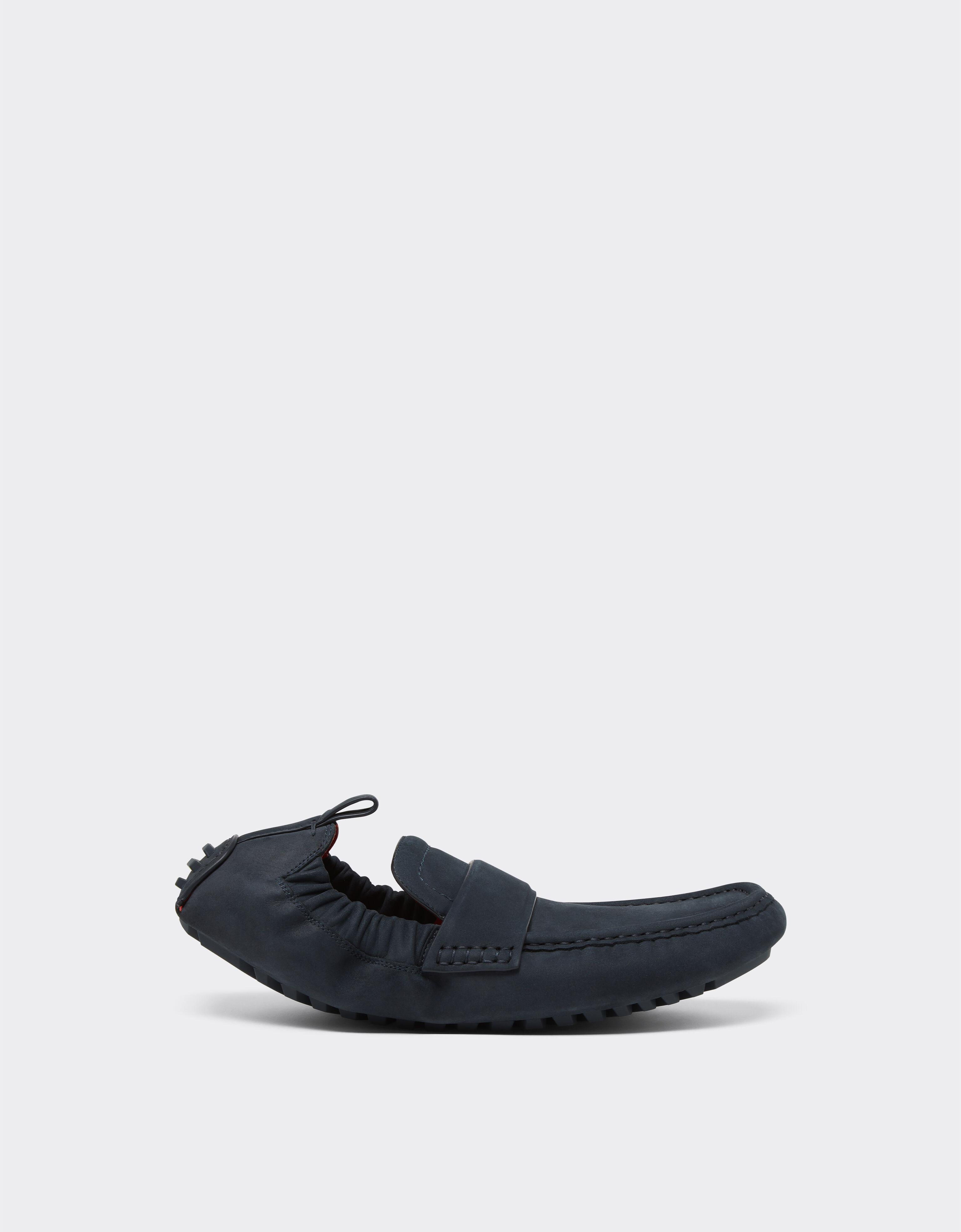 Ferrari Driver loafers in nubuck leather Navy 22034f