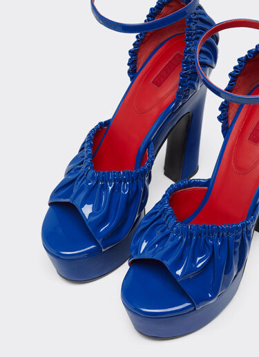 Ferrari Patent leather sandals with platform heel and strap Klein Blue 22066f