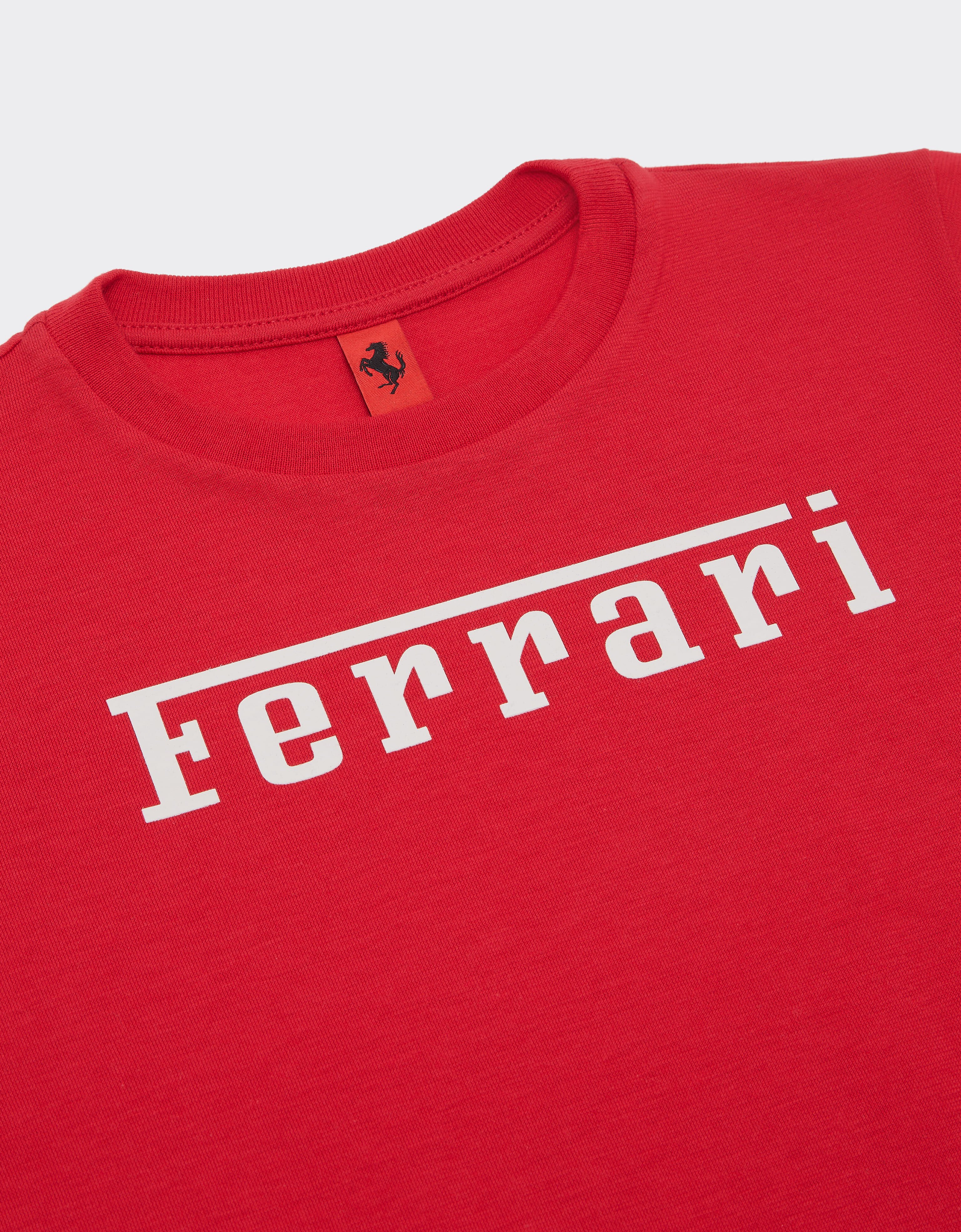 Ferrari T-shirt in cotone con logo Ferrari Rosso Corsa 22749fK