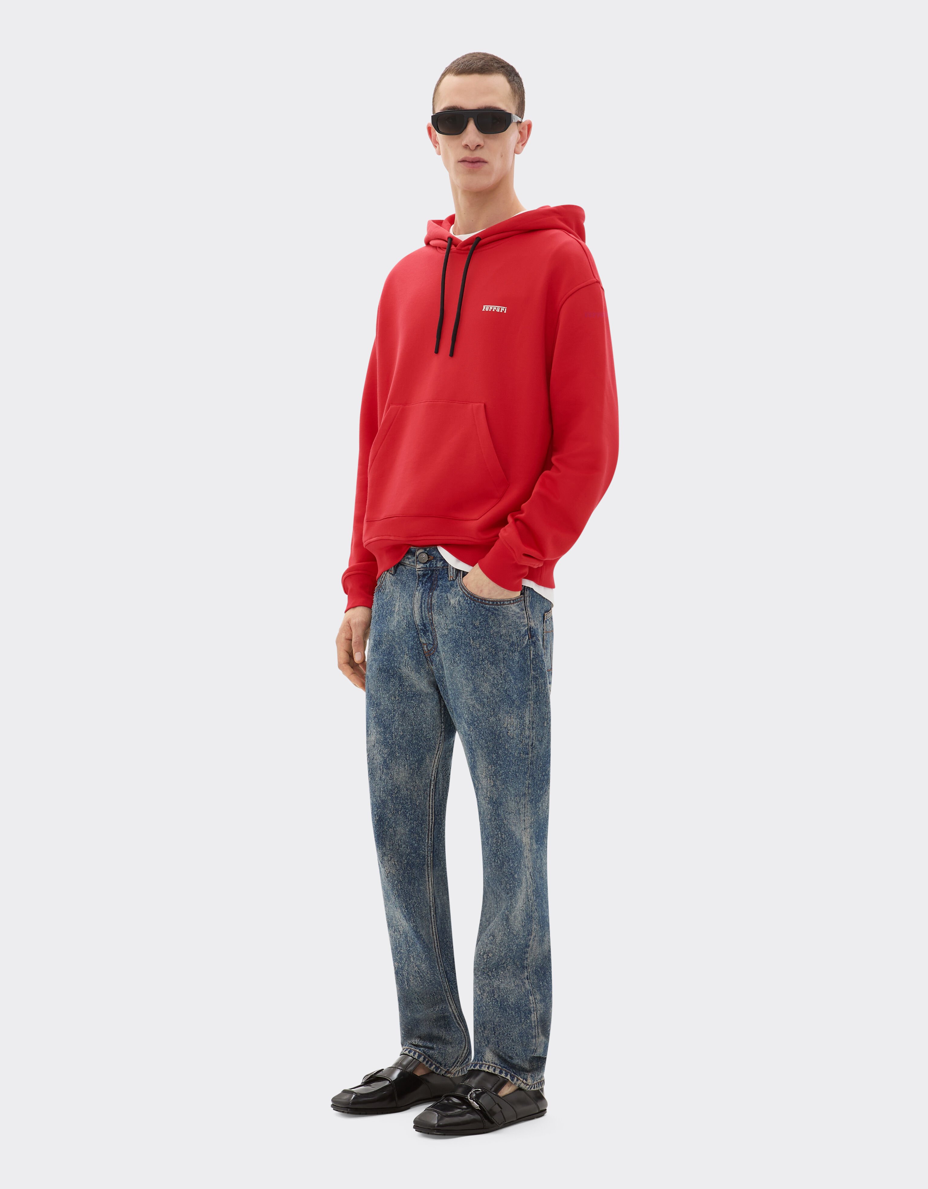 Ferrari Sweatshirt in technical fabric with Ferrari logo Racing red 48283f