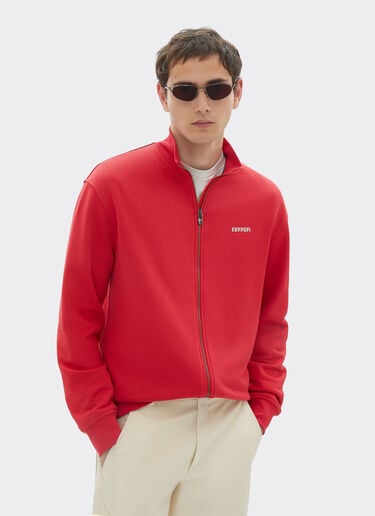 Sweater in technical fabric with zip Ferrari Sweater in technical fabric with zip Racing red 21192f