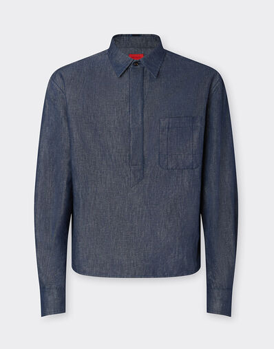 Ferrari Chemise en tricotine effet denim Jean foncé 22439f