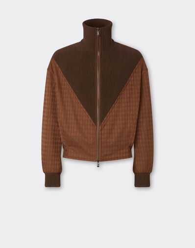 Ferrari Bomber jacket in Q-Cycle® cotton twill Espresso 22605f