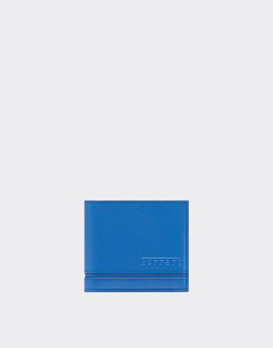 Ferrari Cartera horizontal de napa lisa Azul Klein 22198f