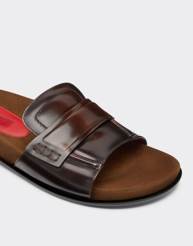Ferrari Slide loafers in brushed leather Brown 22017f