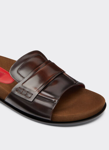 Ferrari Slide loafers in brushed leather Brown 22017f