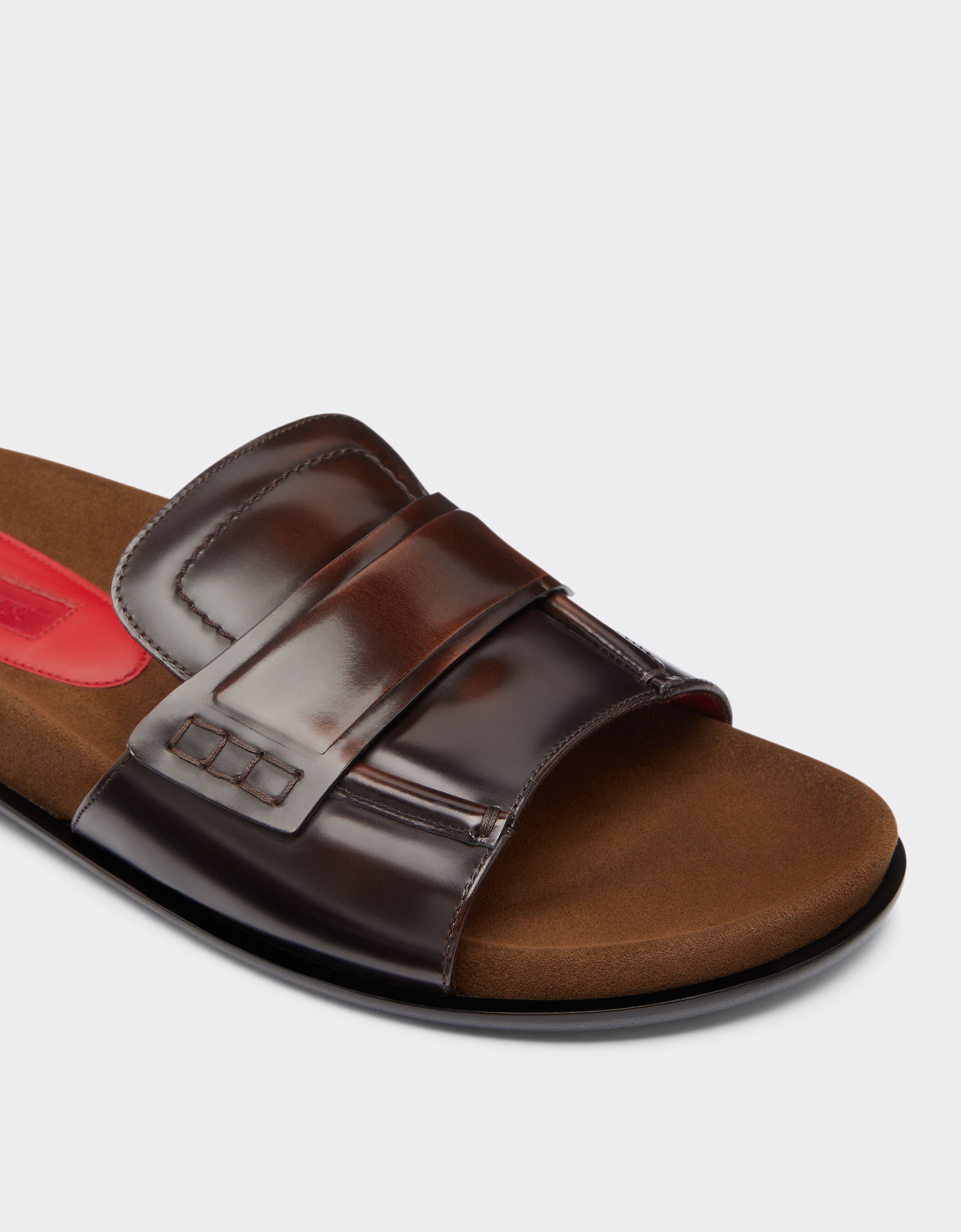 Ferrari Slide loafers in brushed leather Brown 22017f