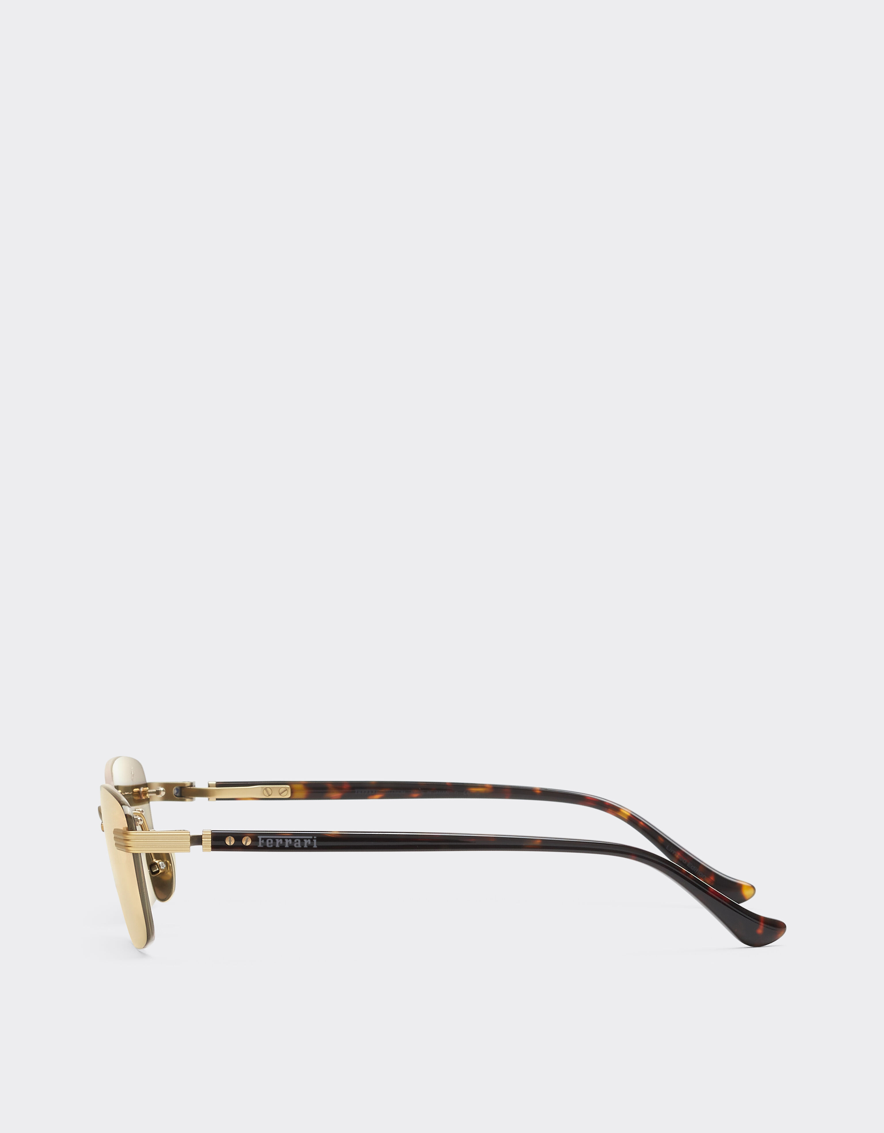 Ferrari Ferrari sunglasses in matte gold titanium and acetate with transparent gold mirrored lenses Oro LA0L9f