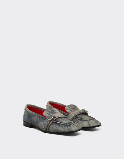 Ferrari Acid-washed denim loafer Blu Denim 51316f