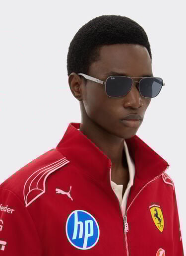 Ferrari Ray-Ban for Scuderia Ferrari RB8336M in gunmetal grey metal and light carbon fibre with dark grey lenses Ingrid LA02Cf