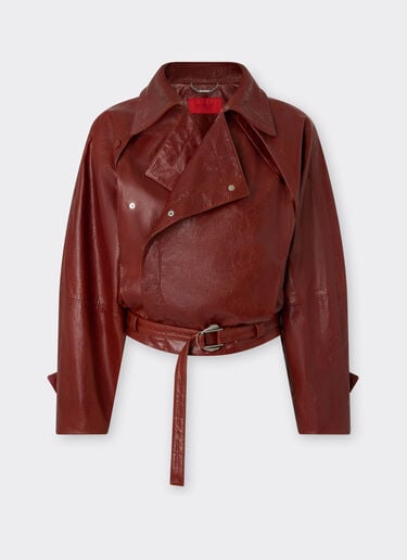 Ferrari Blouson en cuir ciré Fired Brick 51439f