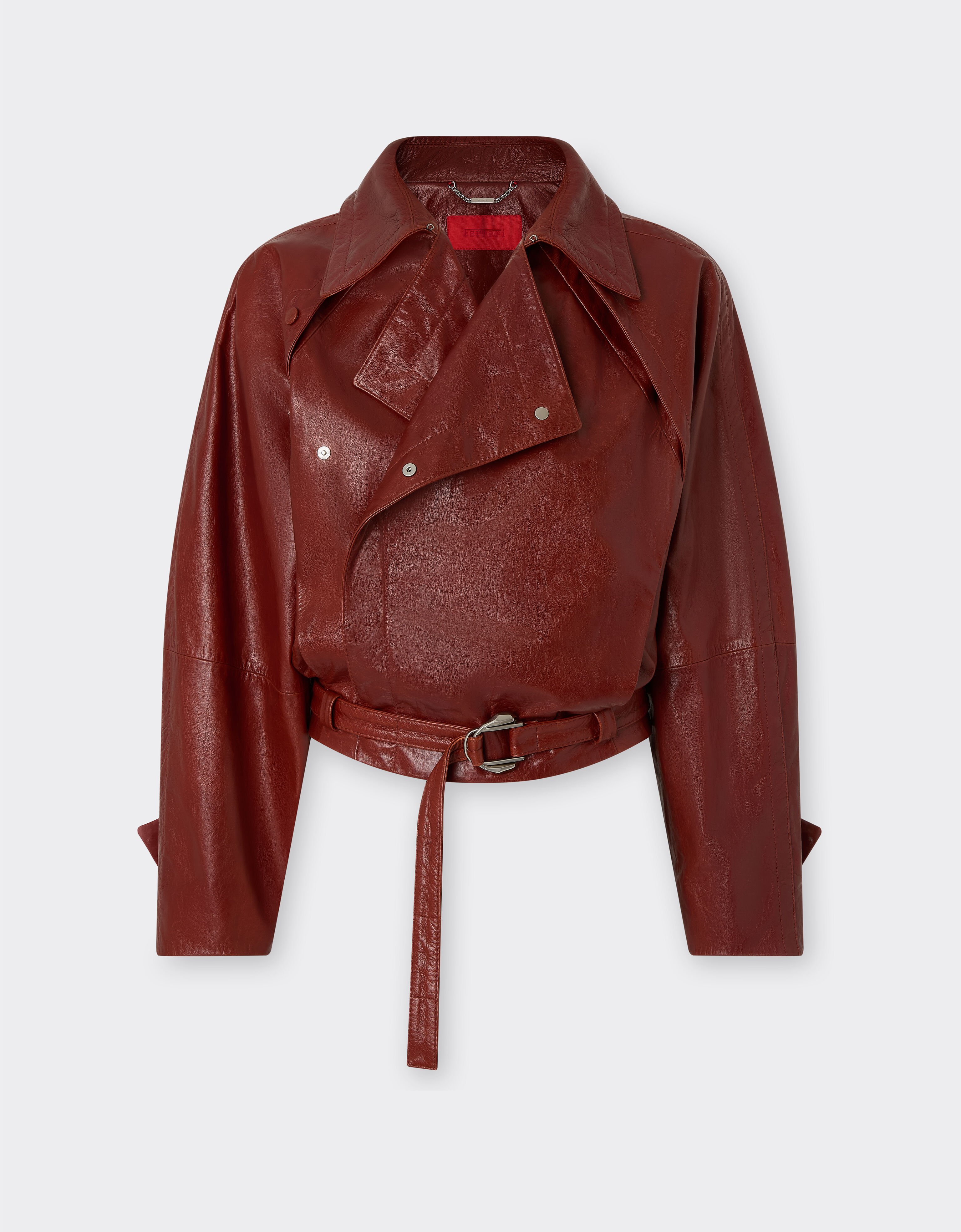 Ferrari Blouson en cuir ciré Fired Brick 51439f