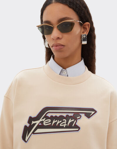 Ferrari Sweat-shirt en coton avec patch Ferrari Powder Pink 50826f