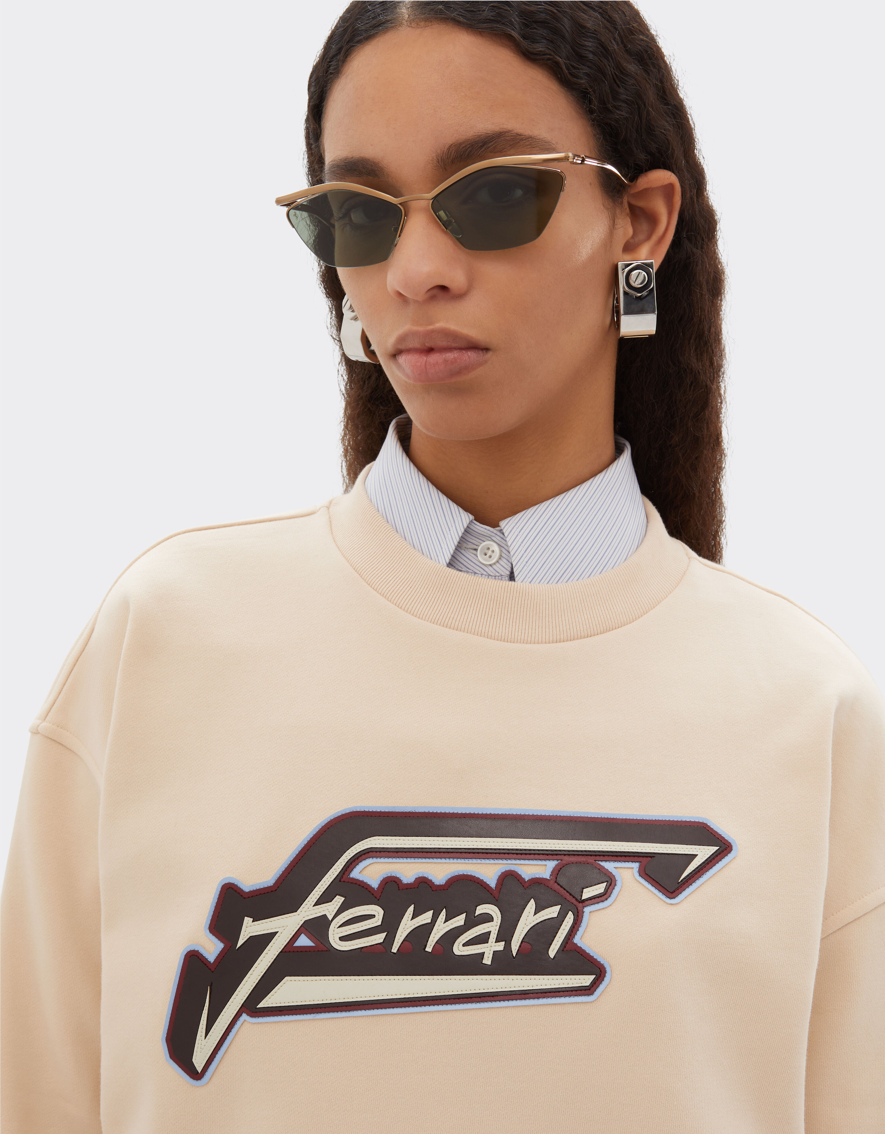 Ferrari Cotton sweatshirt with Ferrari patch Powder Pink 50826f