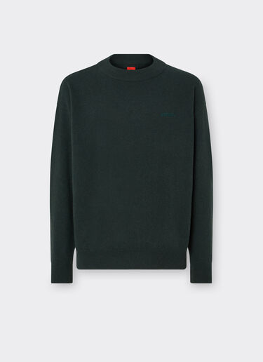 Ferrari Crew-neck sweater in wool and cashmere Army 21204f