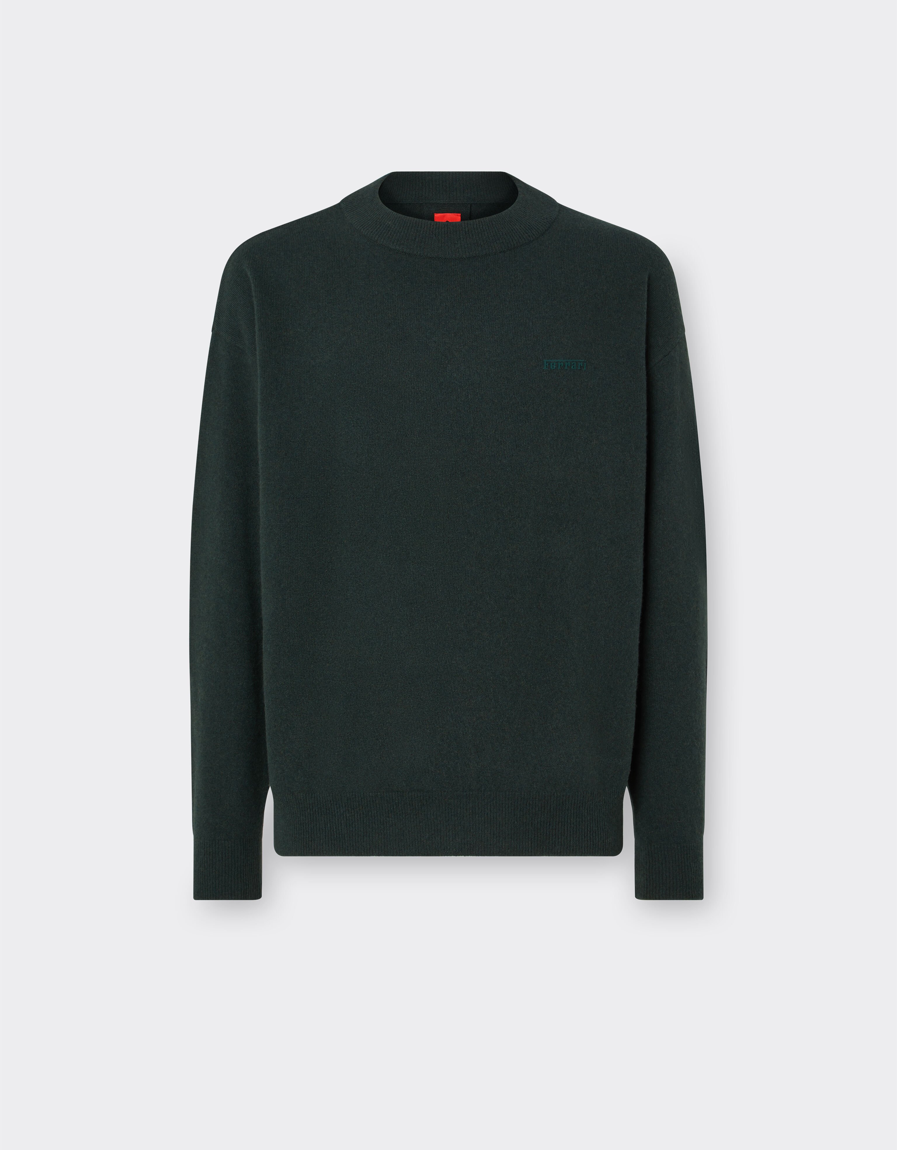 Ferrari Crew-neck sweater in wool and cashmere Army 21204f